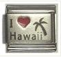 Red heart laser - I love Hawaii 9mm Italian charm